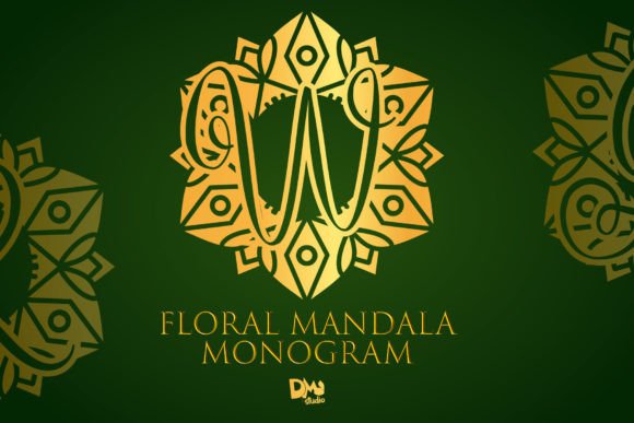 Floral Mandala Monogram Font for Crafters